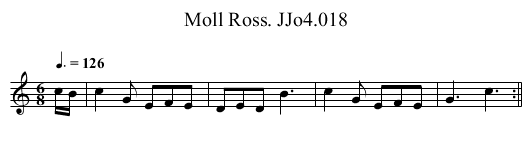 Moll Ross. JJo4.018 - staff notation