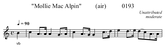 Mollie Mac Alpin         (air)          0193 - staff notation