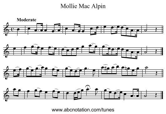 Mollie Mac Alpin - staff notation