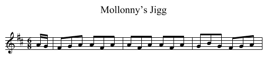 Mollonny’s Jigg - staff notation