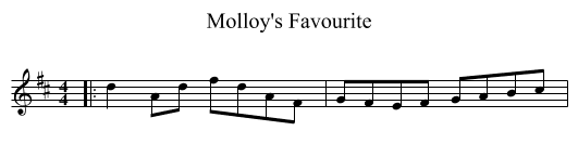 Molloy's Favourite - staff notation