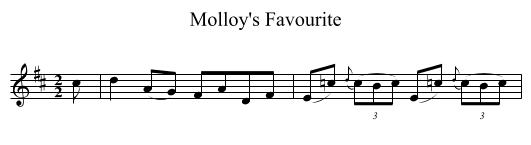 Molloy's Favourite - staff notation