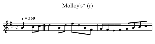 Molloy's* (r) - staff notation