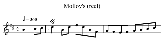 Molloy's (reel) - staff notation