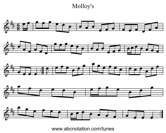 Molloy's - staff notation