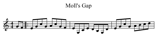 Moll's Gap - staff notation