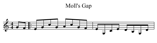 Moll's Gap - staff notation