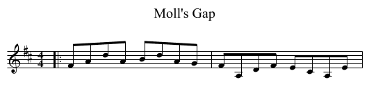 Moll's Gap - staff notation
