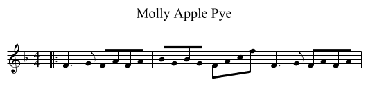 Molly Apple Pye - staff notation