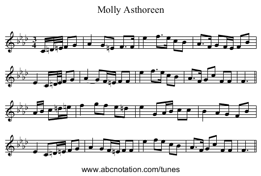 Molly Asthoreen - staff notation