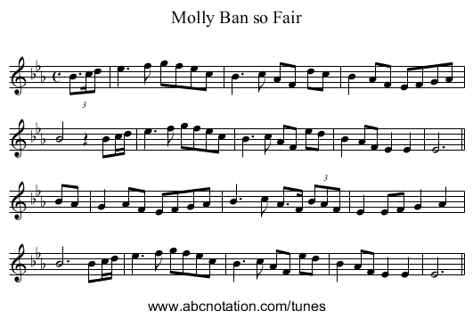 Molly Ban so Fair - staff notation