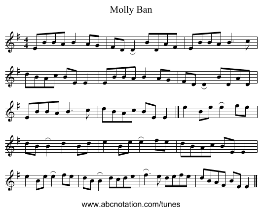 Molly Ban - staff notation