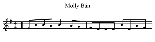 Molly Bán - staff notation
