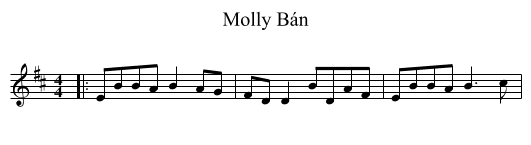 Molly Bán - staff notation