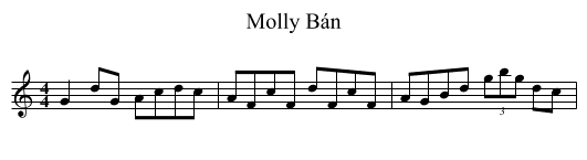 Molly Bán - staff notation