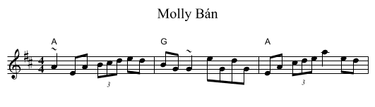 Molly Bán - staff notation