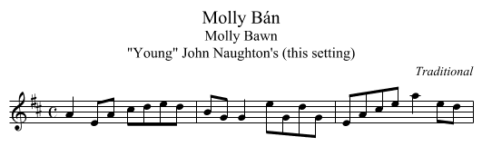 Molly Bán - staff notation