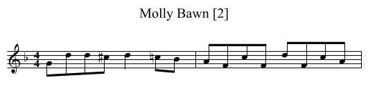 Molly Bawn [2] - staff notation