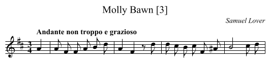 Molly Bawn [3] - staff notation