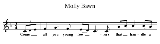 Molly Bawn - staff notation