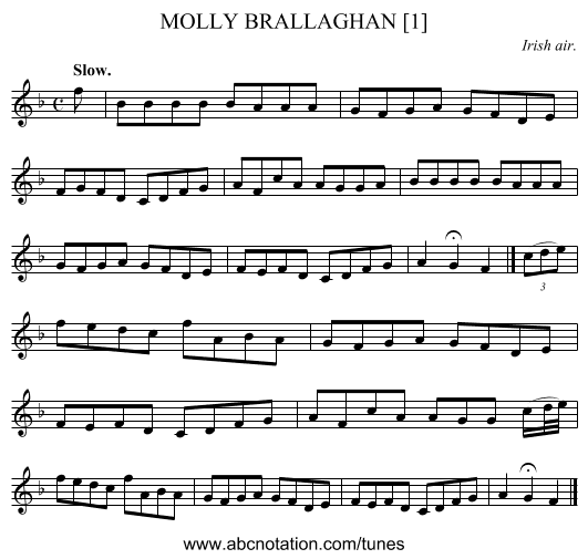 MOLLY BRALLAGHAN [1] - staff notation