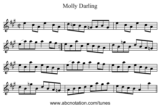 Molly Darling - staff notation