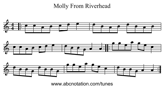 Molly From Riverhead - staff notation