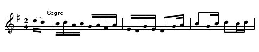 Molly In The Garden (hornpipe) 1668 - staff notation
