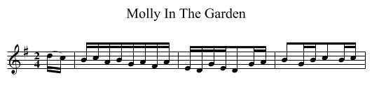 Molly In The Garden - staff notation