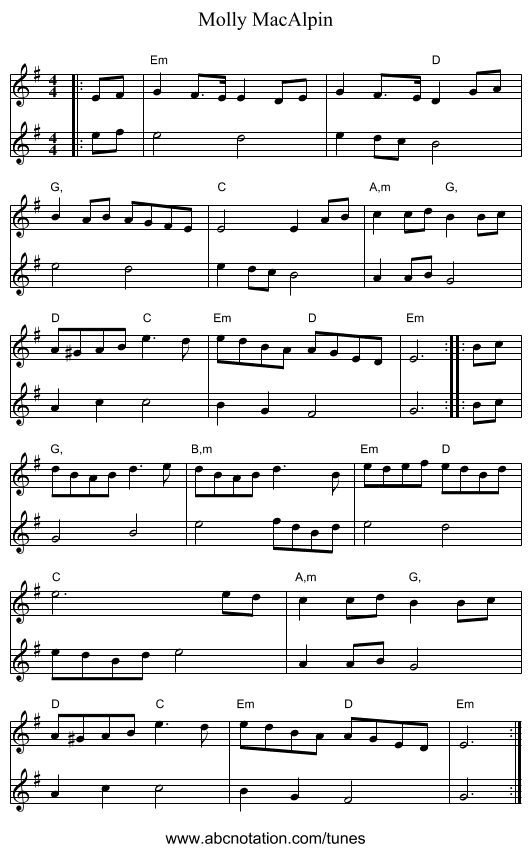Molly MacAlpin - staff notation