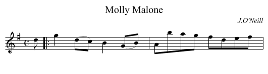 Molly Malone - staff notation