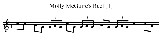 Molly McGuire's Reel [1] - staff notation