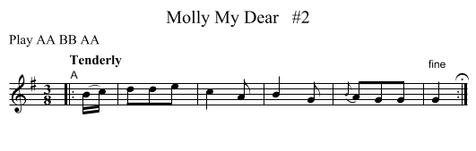 Molly My Dear   #2 - staff notation