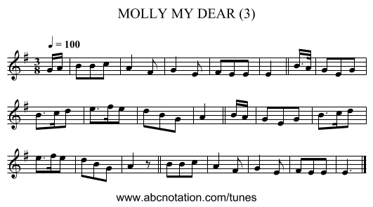 MOLLY MY DEAR (3) - staff notation