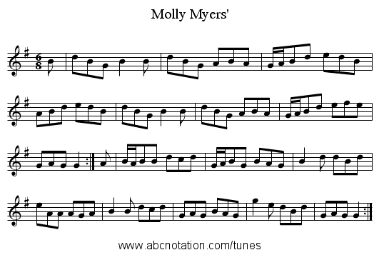 Molly Myers' - staff notation