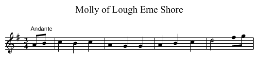 Molly of Lough Erne Shore - staff notation