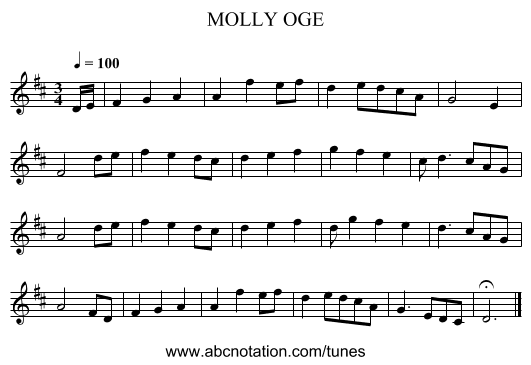 MOLLY OGE - staff notation