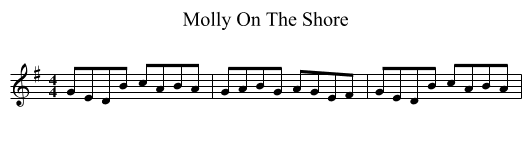 Molly On The Shore - staff notation