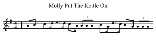 Molly Put The Kettle On - staff notation