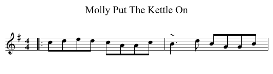 Molly Put The Kettle On - staff notation