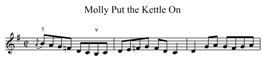 Molly Put the Kettle On - staff notation