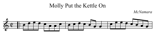 Molly Put the Kettle On - staff notation