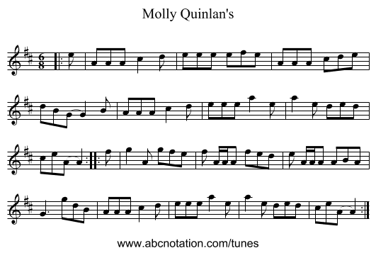 Molly Quinlan's - staff notation