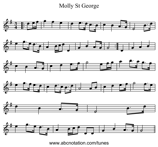Molly St George - staff notation