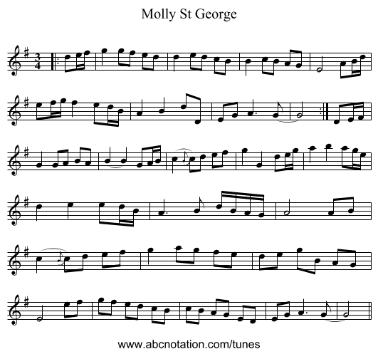 Molly St George - staff notation