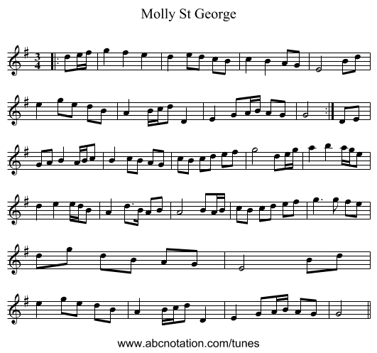 Molly St George - staff notation