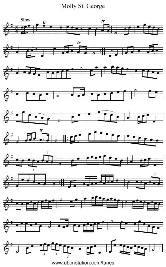 Molly St. George - staff notation