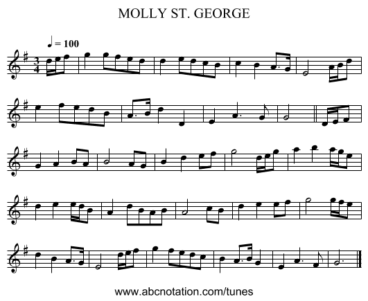 MOLLY ST. GEORGE - staff notation