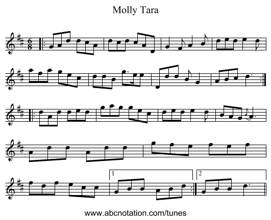 Molly Tara - staff notation