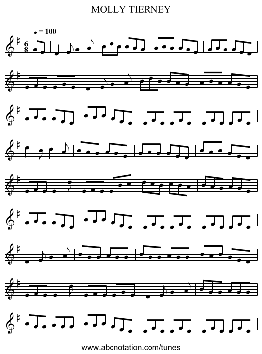 MOLLY TIERNEY - staff notation
